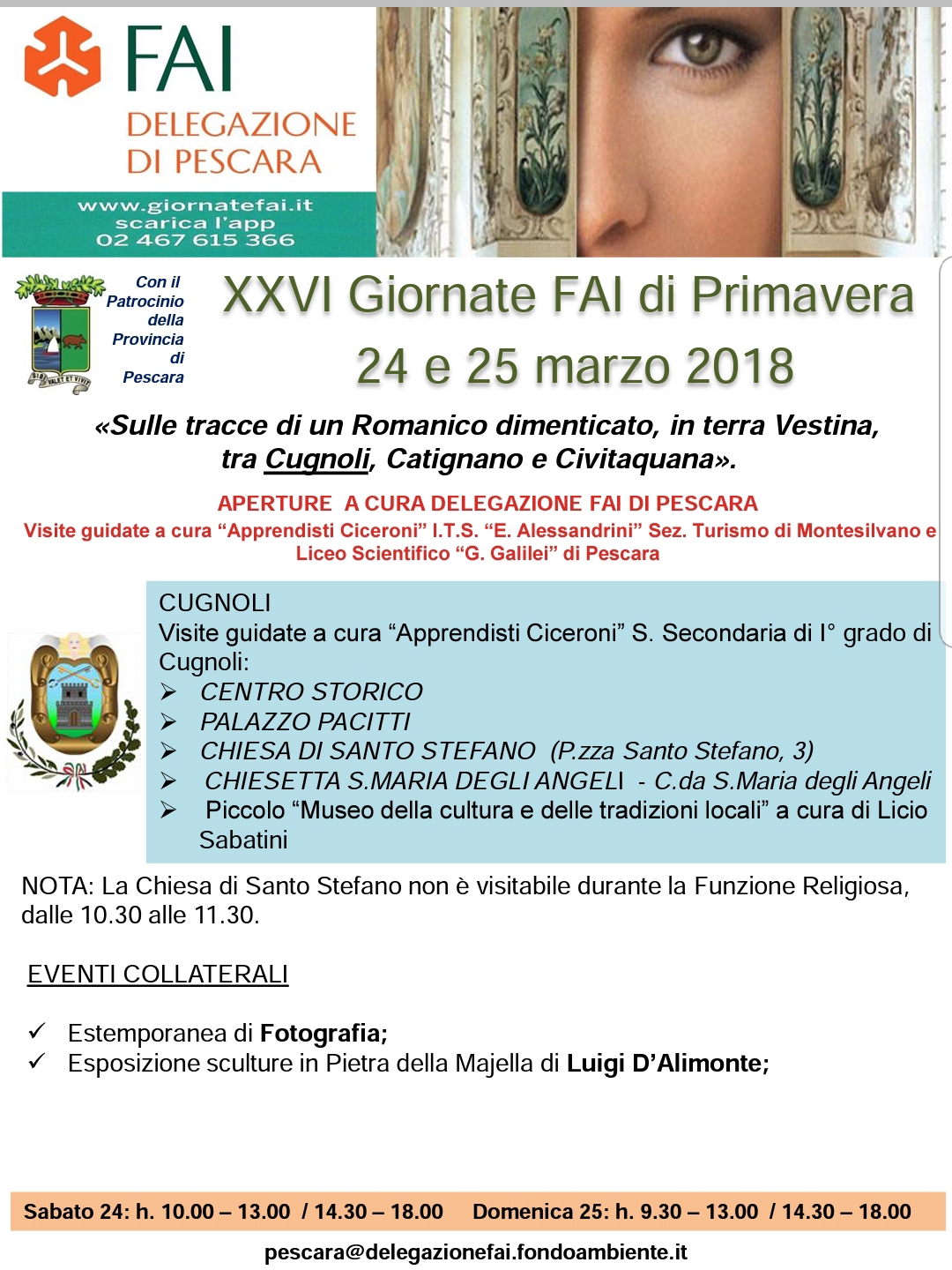 Giornate FAI a Cugnoli - 24 e 25 marzo 2018